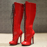 Women's Shiny Burlesque High Heel Boots - Pink - High Boots - 15 B - Patent PU Leather - image 22