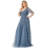 Women's Long Sequin Lace Formal Dress - Green - Gown - 26 - Polyester/Chiffon/Tulle - image 22