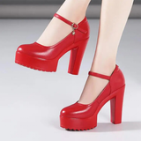 Women's Luxury Leather High Mary Janes - Silver - 1 / 12cm / Mary Janes - 43 B - Genuine Leather - image 9