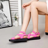 Women's Genuine Leather Summer Sandal - Black - Chunky Flat Sandals - 43 B - Genuine Leather - image 38