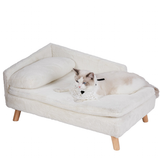 Luxury Dog Cat Raised Chaise Lounge - White - 1 / Chase Pet Lounge / Medium - Plush - image 1