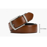 Men's Genuine Leather Reversible Belt - Brown/Black - Men's Belt - 105cm (Waist 90cm) - Genuine Leather - image 14