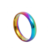 Unisex Titanium Gold Silver Rainbow Rings - Rainbow - 4mm Ring - 13 - Stainless Steel - image 23