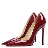 Women's Luxury Patent Leather Stilettos - Burgundy - 12cm - 43 B - Genuine Patent Leather - image 1
