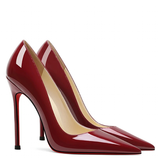 Women's Luxury Patent Leather Stilettos - Burgundy - 12cm - 43 B - Genuine Patent Leather - image 3