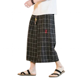 Men's Long Japanese Kimono Wide Shorts - Black - 1 / Japanese Long Shorts - 5XL     92 to 99kg - Linen - image 31