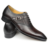 Men's Luxury Leather Brogue Dress Shoe - Auburn - Men's Dress Shoe - 48 B - Genuine Leather - image 11