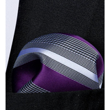 Funki Buys | Neckties | Men's 3 Pcs Purple White Striped Tie Set