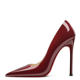 Women's Luxury Patent Leather Stilettos - Burgundy - 12cm - 43 B - Genuine Patent Leather - image 2