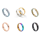 Unisex Titanium Gold Silver Rainbow Rings - Gold - 4mm Ring - 13 - Stainless Steel - image 18