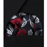 Funki Buys | Neckties | Men's 3 Pcs Black Silver Floral Tie Set