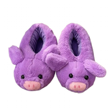 Women's Pink Pig Winter Soft Slippers - Purple - Pig Slippers - 9 B - Plush - image 23