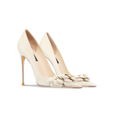 Women's Big Flower Fashion High Stilettos - Beige - 1 / 6cm / Stilettos - 41 B - Genuine Leather - image 4