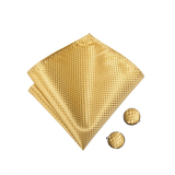 Men's 4 Pcs Formal Gold Vest Tie Set - Gold - 4Pcs Set -MJ-0023 - XXXL - Silk - image 6