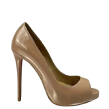Women's Patent Super High Dress Stilettos - Beige - 12cm Heels - 45 B - PU Leather - image 10