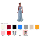 Women's Elegant Long Evening Gowns - Blue - Ball Gown - 24W - Chiffon/Sequin - image 17