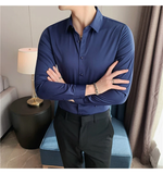 Men's Slim Fit British Style Dress Shirt 7XL - Royal Blue - Slim Fit Dress Shirt - 7XL - Polyester - image 32