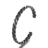 Men's Women's Nordic Black Twist Band - Black - Bracelet - Adjustable - Stainless Steel - image 7