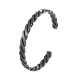 Men's Women's Nordic Black Twist Band - Black - Bracelet - Adjustable - Stainless Steel - image 1