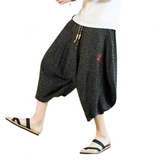 Men's Long Japanese Kimono Wide Shorts - Black - 2 / Japanese Long Shorts - 5XL     92 to 99kg - Linen - image 30