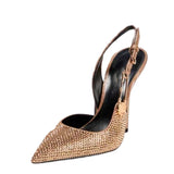Women's Metallic Beaded High Slingbacks - Gold - 1 6129 / Slingbacks - 42 B - PU Leather - image 2