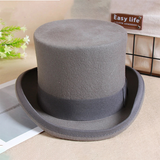 Men's Handcrafted Luxury Formal Top Hats - Gray - Hat 15cm - S(55cm) - Wool - image 35