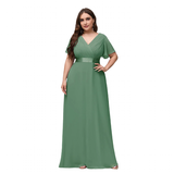 Women's Elegant Chiffon Evening Dress - Green Bean - Dress - 26 - Polyester Chiffon - image 22