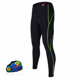 Men's Compression Cycling Tights - Green - J / Compression Tights - XXS - Polyester Spandex - image 15