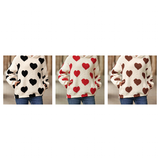 Women's Fuzzy Heart Pocketed Hoodie - Black - Hoodie - 2XL - Plush - image 23