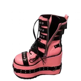 Women's Pink Platform Belt Buckle Boots - Pink - Platform Boots - 47 B - PU Leather - image 3