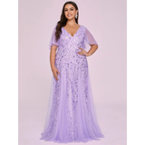 Women's Long Sequin Lace Formal Dress - Green - Gown - 26 - Polyester/Chiffon/Tulle - image 33