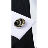 Funki Buys | Neckties | Men's 3 Pcs Black & Gold Paisley Tie Set