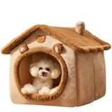 Dog Cat Foldable Pet House Washable - Tea Brown - Foldable Pet House - L - PP Cotton - image 1