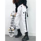 Women's Retro Streetwear Cargo Pants - Black - 1 / Cargo Pants - 5XL - Polyester - image 17