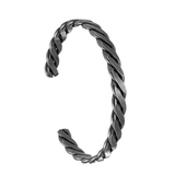 Men's Women's Nordic Black Twist Band - Black - Bracelet - Adjustable - Stainless Steel - image 9