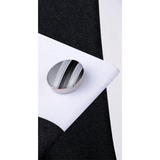 Funki Buys | Neckties | Men's 3 Pcs Gray White Striped Tie Set