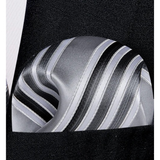 Funki Buys | Neckties | Men's 3 Pcs Gray White Striped Tie Set