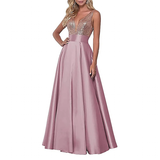 Women's Satin Sequin Evening Dress - Rose Gold - Evening Dress - US22 - Satin/Sequin - image 41