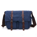 Messenger Bags Men's Canvas Hide Bags - Coffee - Bag - Large - Canvas/Leather - image 19