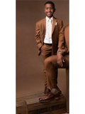 Men's 3 Pcs Formal Wedding Suit Slim Fit - Brown - 1 / 3 Piece Slim Fit Suit - 5XL - Polyester - image 22