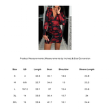 Women's Ruche Floral Short Wrap Dress - Red - Floral Short Dress - 2XL - Polyester - image 11