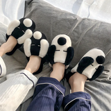 Women's Cartoon Pet Slippers - White/Black - Dog Slippers - 45 B - Plush - image 4