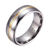 Men's Women's Stunning Engagement Ring - Gold/Silver - Unisex Wedding Band - 13 - Tungsten Carbide - image 1