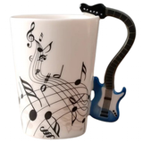 Funki Buys | Mugs | Guitar Handle Mug Hand-Painte... - Black - A / Electric Guitar / Upright Notes / 220ml / Glass - image 27