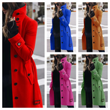Women's Wool Blend Stand Collar Coat - Khaki - Women's Jacket - XXXL - Polyester - image 27