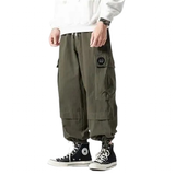 Men's Loose-Fitting Cargo Track Pants - Army Green - 5XL - Polyester - image 27