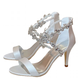 Women's Crystal Satin Wedding Sandals - Red - Dress Shoes - 11 B - PU Leather - image 1