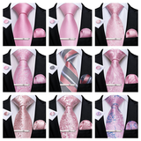 Men's 4 Pcs Formal Pink Silk Tie Sets - Pink - 7710 - One Size - Silk - image 28