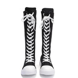 Women's Streetwear Lace Up Canvas Boots - Black - High Top Sneaker - 43 B - Canvas - image 2