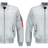 Men's Comfortable Aviator Bomber Jacket - Grey 1 - Thick Lined Bomber Jacket - 8XL - Polyester - image 2